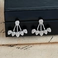 thumbnail image 4 of SmartBy Women Chic Waterdrop Rhinestone Front Back Ear Jacket Piercing Stud Earrings, 4 of 7