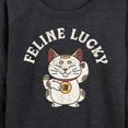 thumbnail image 3 of Instant Message - Feline Lucky - Women's Lightweight French Terry Long Sleeve Shirt, 3 of 6