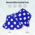 thumbnail image 5 of Daiia Blue And White Polka Dot Pattern Bucket Hat - Trendy Cotton Sun Hat for Beach, Golf, Fishing - Fun Outdoor Vacation Boonie for Men and Women, 5 of 9