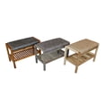 thumbnail image 5 of Solid Acacia Padded Bench with Shelf in Gray, 5 of 6
