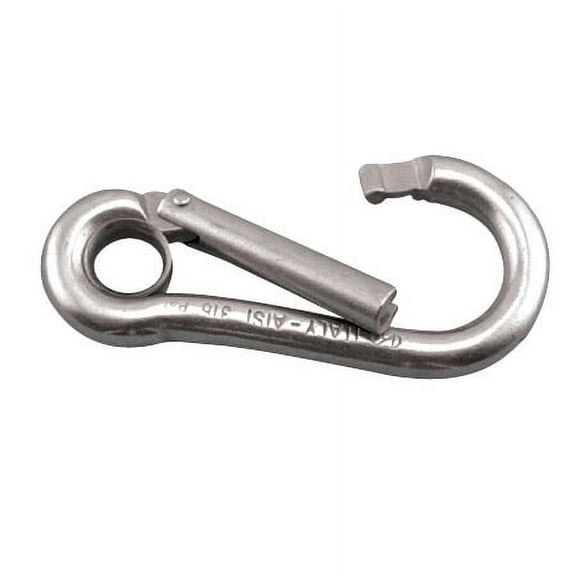 316 STAINLESS STEEL SPECIAL GATE SPRING CLIP CARABINER 5/16"-.39" (S0143-0080)