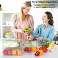 thumbnail image 3 of Fridge Organizers and Storage, Refrigerator Organizer with Lids, Clear Organization Bins Plastic Storage Containers for Kitchen Food Drinks Fruits, 10 Pcs, 3 of 9