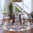 thumbnail image 3 of Round Rugs 7Ft, Boho Navy Blue Round Area Rug Washable Indoor Throw Carpet, Vintage Southwestern Geometric Art Large Non Slip Circle Rug for Dining Room Playroom Home Decor Aesthetic, 3 of 8