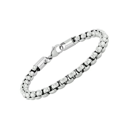 Men's Stainless Steel Square 8.5" Link Bracelet - Believe by Brilliance
