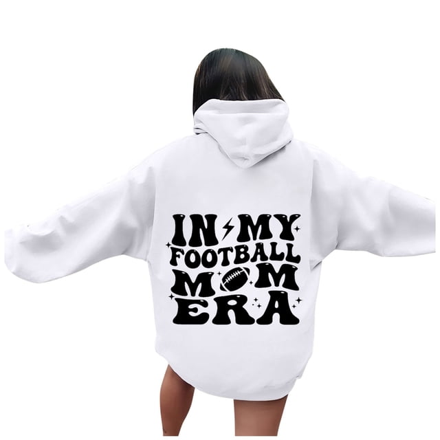 WEAIXIMIUNG Sweat à Capuche pour Enseignant 3X, Imprimé Lettre de Football pour Femmes (Style 3)
