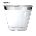 thumbnail image 4 of Wosthever 100x Vasos Para Bebidas Versátiles Y Prácticos Hechos Con Vasos Desechables Con Borde Dorado De Poliestireno Fáciles Mostrada Borde de oro rosa., 4 of 6