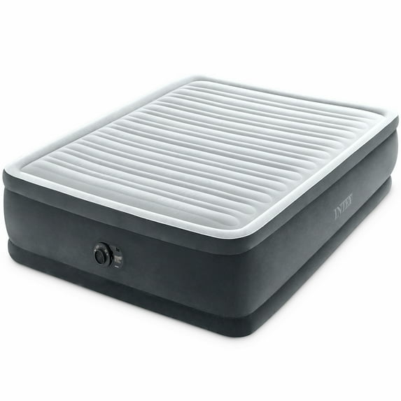 Open Box Intex Dura Beam Deluxe Pillow Raised Air Mattress Bed Built In Pump, Q