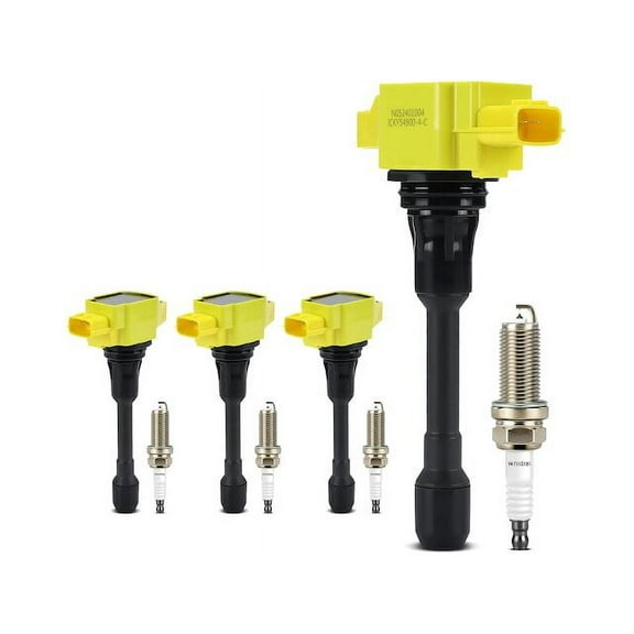 Ignition Coil Set with Spark Plugs 8 - Compatible with 2007 - 2016, 2018 - 2019 Nissan Sentra 2008 2009 2010 2011 2012 2013 2014 2015