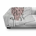 thumbnail image 3 of You will Forever Be My Always Soft Flannel Fleece Throw Blanket, Romantic Heart with Love Words for Partners, Cozy Plush for Indoor and Outdoor Use, 70" x 90", Pale Pink Black White, by Ambesonne, 3 of 6