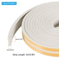 thumbnail image 2 of Uxcell 4 Rolls 19.7Ft Ribbed Weather Stripping Door Seal, White, 9.8Ft/Strip, 2 of 7