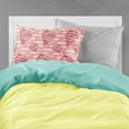 thumbnail image 2 of Watercolor Red Striped Hearts Fabric Standard Pillowcase, 2 of 2
