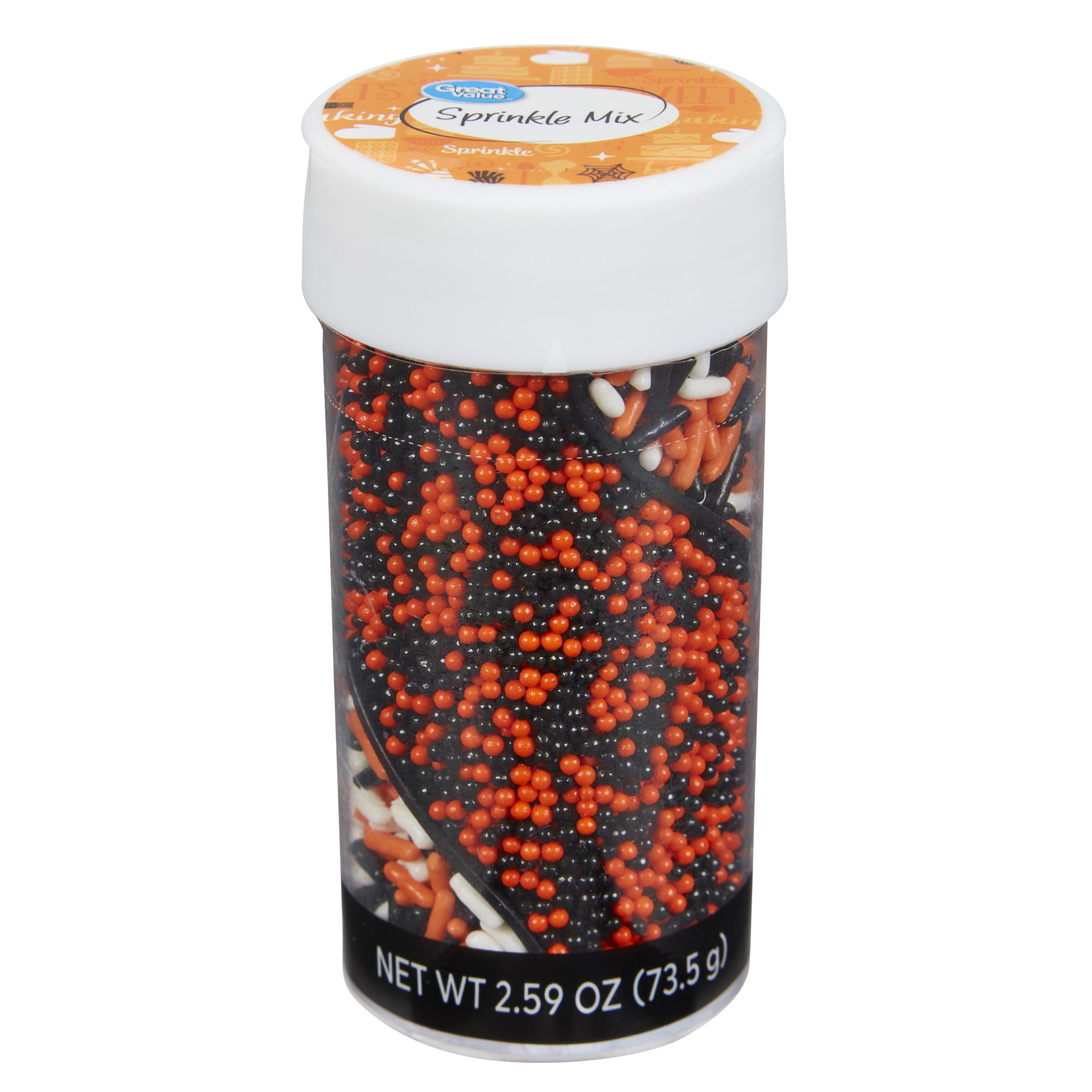 Great Value Halloween Jimmies and Nonpareils Twist Bottle, 2.59 oz