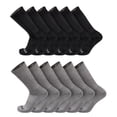 thumbnail image 1 of TCK 12 Pairs Work & Athletic Crew Socks (12 Pairs-Black/Grey, Medium), 1 of 2