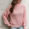 thumbnail image 6 of LEBONYARD Women's Crewneck Sweater,Mid Weight Womens Tops Sweaters for Women 2025 Clearance,Women's Half Turtleneck Sweater Women's Loose Winter Long Sleeve Knit Sweater Pink S, 6 of 7