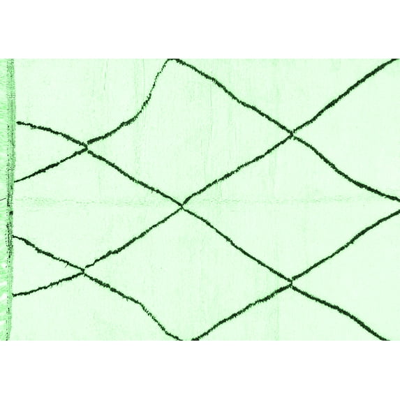 Ahgly Company Indoor Rectangle Solid Emerald Green Modern Area Rugs, 5' x 7'