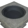 thumbnail image 6 of Laraine Outdoor 32" Wood Burning Light Weight Concrete Square Fire Pit, Grey, 6 of 10