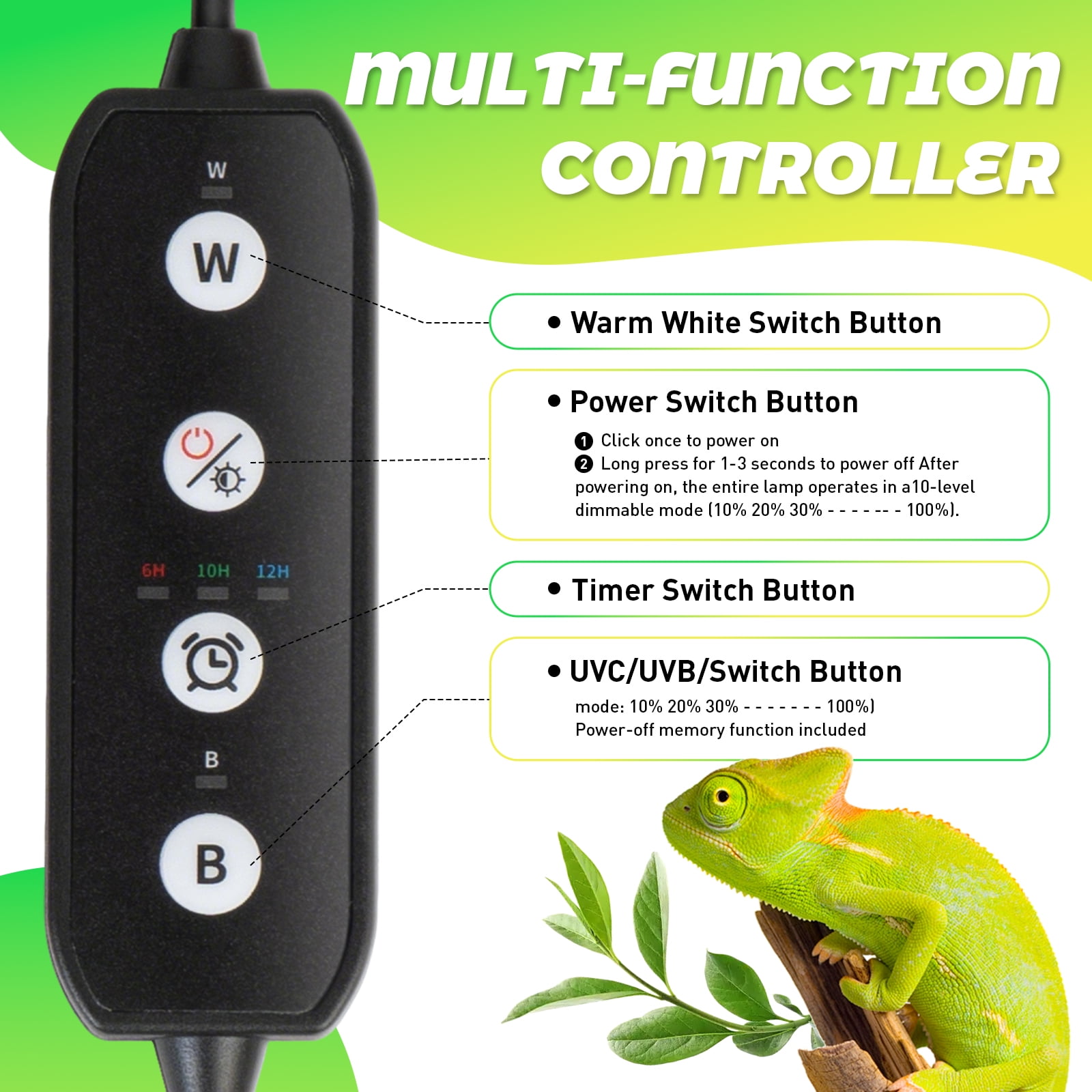 24W Dimmable Reptile UVB Light Bar Provides Essential UVB Radiation For a Variety of Reptile Pets
