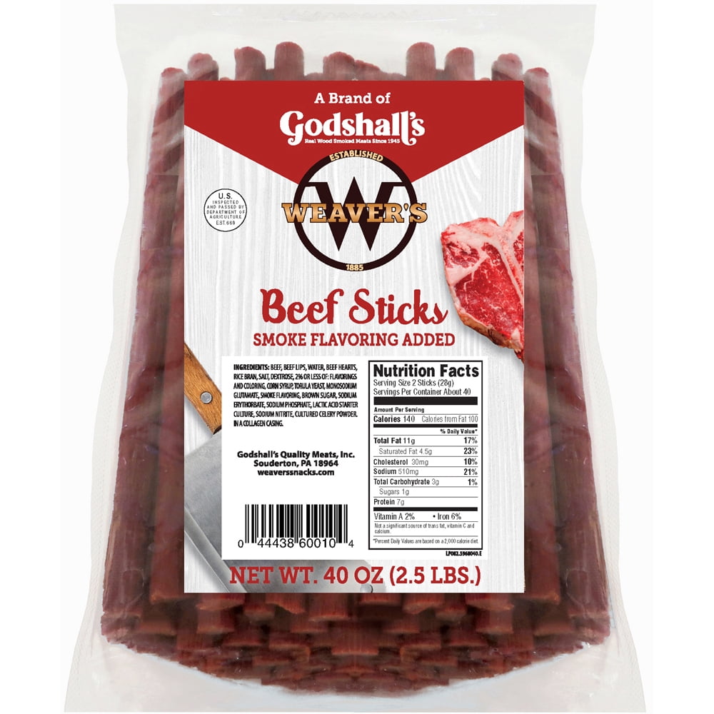 Weaver’s Beef Sticks Twin Pack (Two 40oz bags of 7” beef sticks)