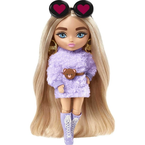 Barbie Extra Minis Doll #4 (5.5 In) In Fashion & Accessories, With Doll Stand (Walmart Exclusive)