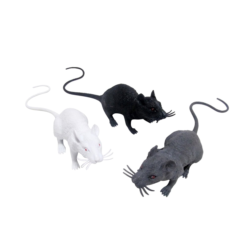 3pcs Realistic Mice Toy Spooky Rat Toy Halloween Prank Toy for