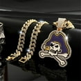thumbnail image 2 of Men Women Hip Hop New Cartoon Skull Pirate Pendant Necklace 15mm Crystal Cuban Chain HipHop Iced Out Bling Necklaces Fashion Charm Jewelry, 2 of 5