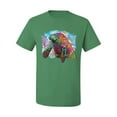 thumbnail image 2 of Wild Bobby Rainbow Painted Manatee Dean Russo Design Animal Lover Men Tee, Kelly, 5X-Large, 2 of 6