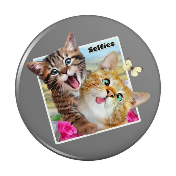 Kittens Selfie Picture Pinback Button Pin
