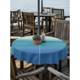 thumbnail image 2 of Outdoor Tablecloths with Umbrella Hole & Zipper, Blue Teal Beige Ombre Round Tablecloth 54 Inch, Modern Abstract Art Abstract Waterproof Table Cloth, Patio/Pool/Picnic Table Covers, 2 of 8