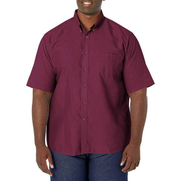 Red Kap Men's RK Poplin Dress Shirt, Burgundy, SS M