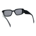 thumbnail image 4 of Womens Geometric Square Bevel Rectangle Rhinestone Jewel Plastic Sunglasses All Black, 4 of 4