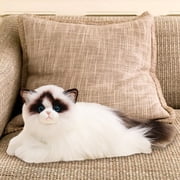 Realistic Cat Doll Toy, Soft Plush Cat Figure, Lifelike Pet Replica with Adorable Expressions, High-Quality Comfortable Material, Easy to Clean Companion for Kids and Adults