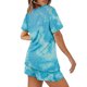 thumbnail image 5 of Puntoco Traje de dos piezas con top de un hombro estampado y sólido de verano para mujer y pantalones cortos con bolsillo Puntoco Puntoco-3603, 5 of 5