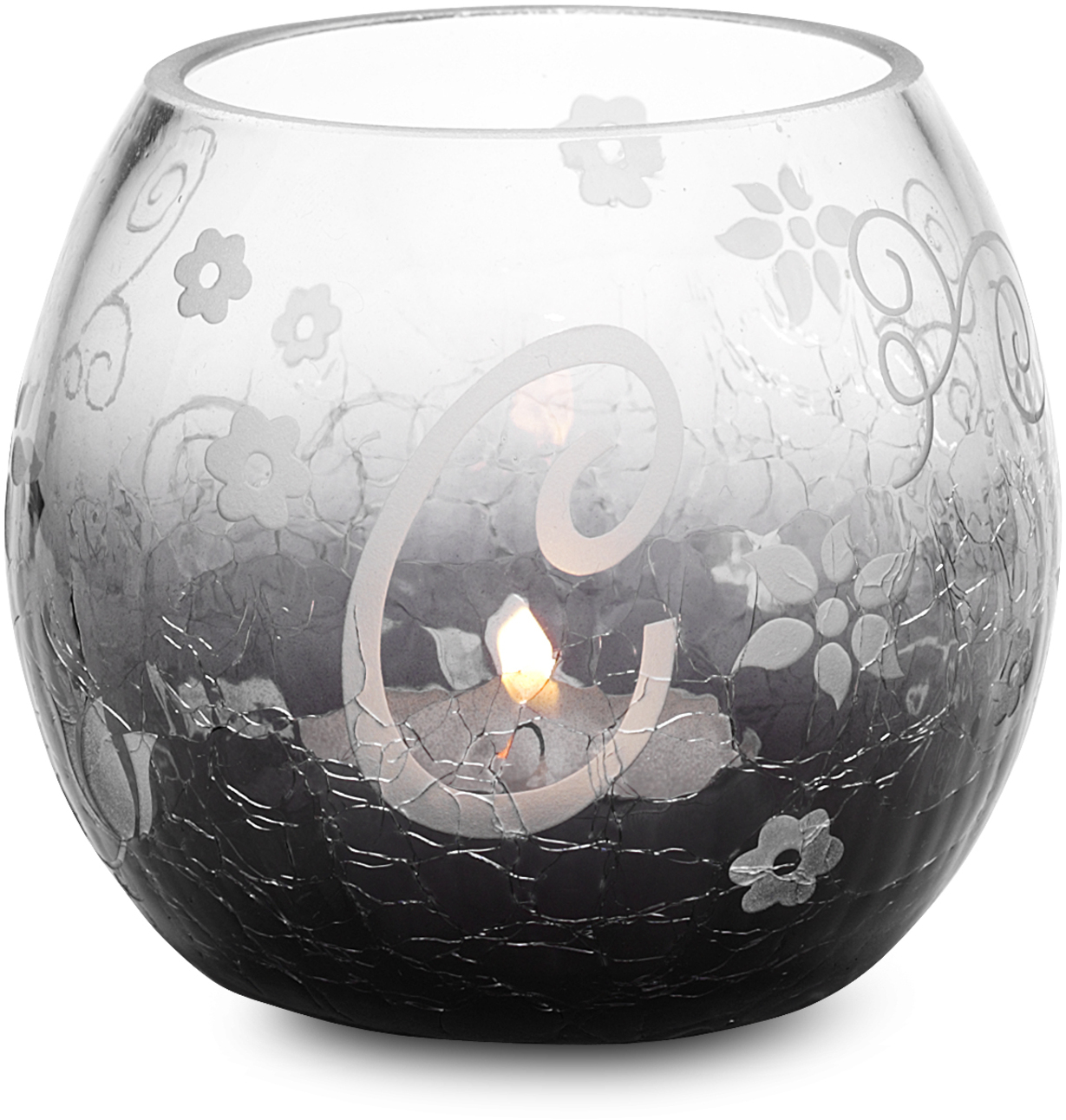 Pavilion"C" Black Glass Candle Holder