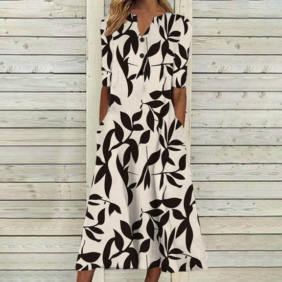 Summer Dresses for Women 2025 Plus Size Short Sleeve V-Neck Maxi Dress with Pocket Sundresses for Women Beach Fashion