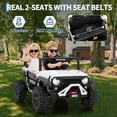 thumbnail image 5 of Historyli Ride on Toys-24V with Remote Control-4WD Electric Car,2 Seater UTV,Spring Suspension,Front & Behind LED Lights,Dual Storage,3 Speeds,Bluetooth Music,Parent Safety Brake-White, 5 of 7