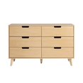 thumbnail image 2 of Pemberly Row Simple Wood 6 Drawer Dresser with Cut Out Handles - Riviera Beige, 2 of 12
