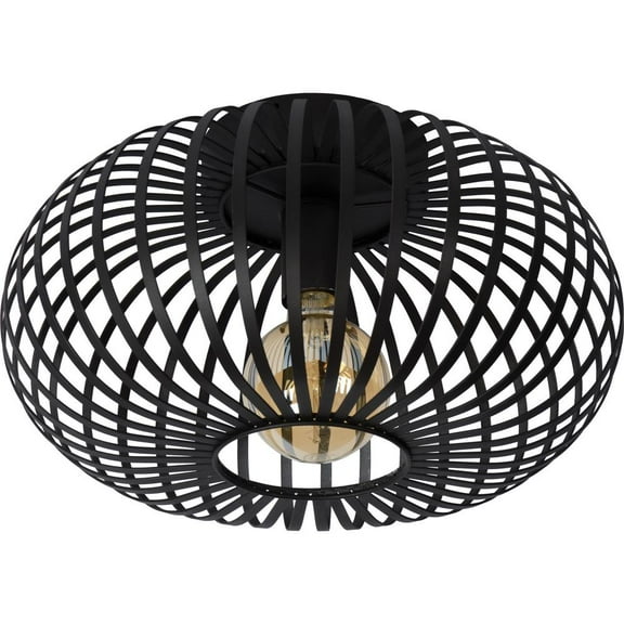 Renwil Ivy 1-Light Modern Metal & Glass Ceiling Fixture in Black