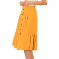 thumbnail image 3 of INSPIRE CHIC Women's Button Decor Casual High Waist Belted Ruffled Skirt, 3 of 7