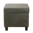 thumbnail image 2 of HomePop Square Transitional Faux Leather Ottoman with Lift Off Top in Gray, 2 of 8