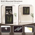 thumbnail image 6 of QRKD Foldable Wall-Mounted Desk, Floating Desk with Chalkboard, Storage Shelves & Hooks, Space-Saving Murphy Table for Home Office, Bedroom, Dorm Room, Small Spaces（Espresso）, 6 of 16