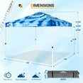thumbnail image 4 of EAGLE PEAK 10 x 10 ft Pop Up Canopy Tent Instant Outdoor Canopy Straight Leg Shelter with Adjustable Height and Wheeled Carrying Bag, (Tie Dye Blue), 4 of 12