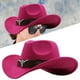 thumbnail image 1 of Sombrero de vaquero de decoración occidental, sombreros de fieltro térmicos novedosos, impermeables, cómodos, informales, sombrero de para Rosado Hugo Sombrero de vaquero, 1 of 10