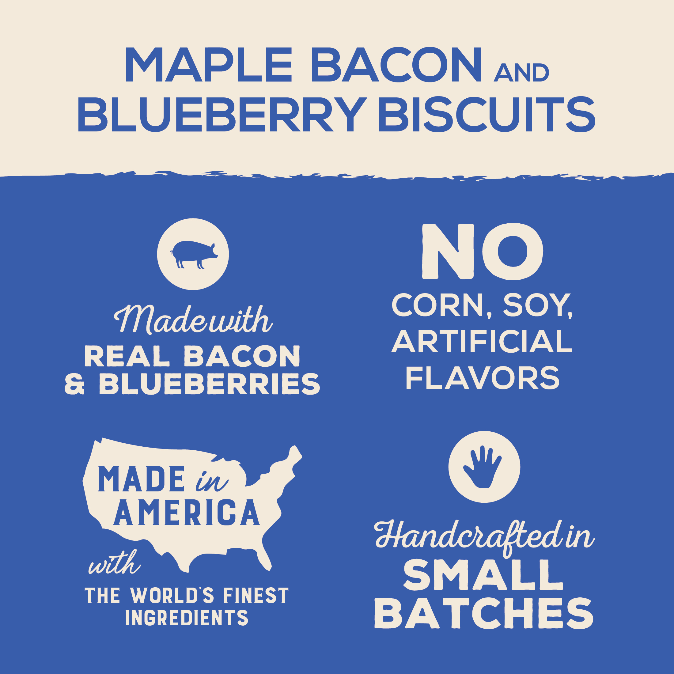 Artisan Inspired Maple Bacon & Blueberry Flavor Biscuits Dog Treats, 16oz bag - image 5 of 9