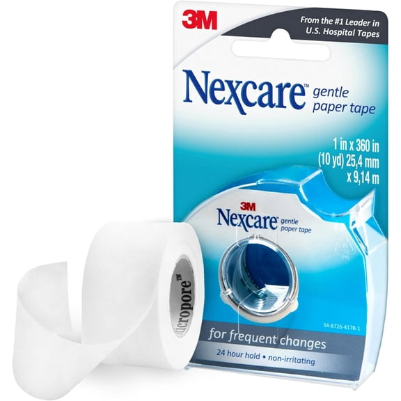 Nexcare Gentle Paper First Aid Tape with Dispenser, 1 Ea