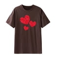 thumbnail image 4 of Diufon Hauts de la Saint-Valentin pour Femmes, Manches Courtes, Col Rond, Pull Tendance, Blouse Longue Imprimée à Sequins, 4 of 5