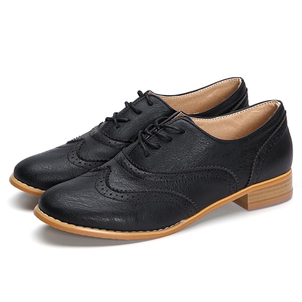 Women Oxford Shoes Lace Up Wing Tip 