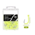 thumbnail image 4 of SUKIY 50pcs Fluorescent Fishing Hooks Barbed Single Circle Carp Hook Sea Fishinhook, 9#, 4 of 9