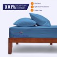thumbnail image 2 of Js sanders 600 Tc Top Split Head Cal King Sheet Set for Adjustable beds - Sleep Number Flex Sheets - 32" Split Top 100% Sheets - Cotton Sheet Set - Mediterranean Blue - 15 inch Deep pocket, 2 of 8