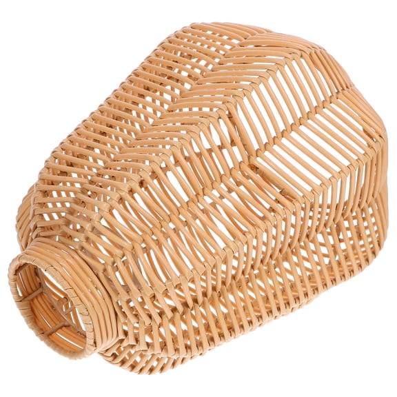 HEMOTON Woven Pendant Lamp Shade Imitation Rattan Lamp Shade Ceiling Light Shade for Home Farmhouse