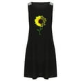 thumbnail image 4 of USSUMA Sundresses for Women Casual Summer Sunflower Loose Flowy Swing Knee Length Midi Dresses Beach Vacation Dandelion print Trendy Sun Dress Round Neck Sleeveless Dress Party Wedding Guest, 4 of 8